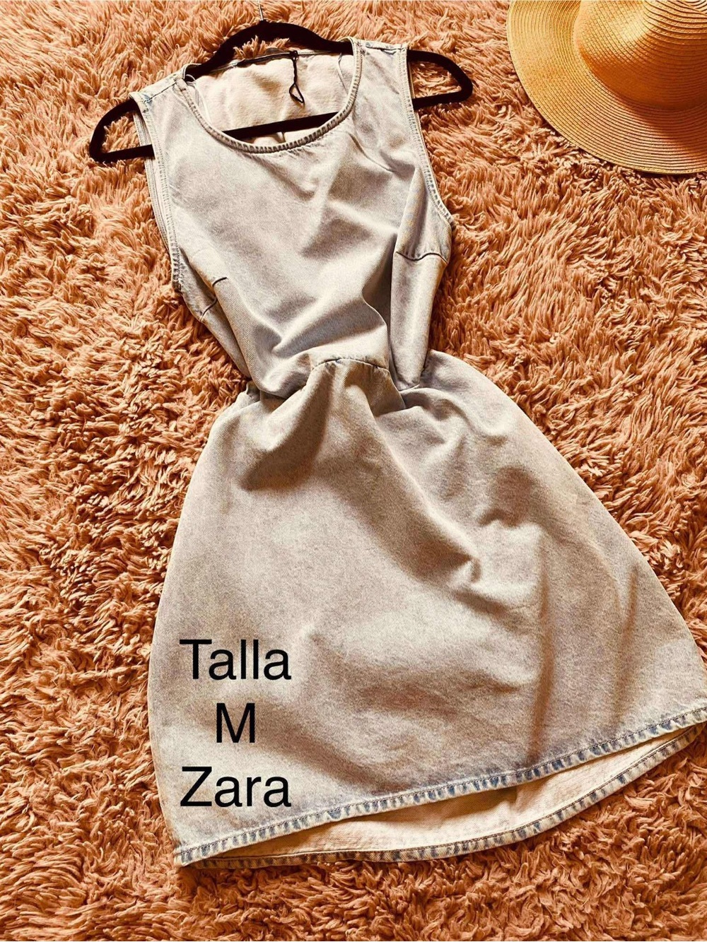 Zara Light Blue Sleeveless Denim Dress